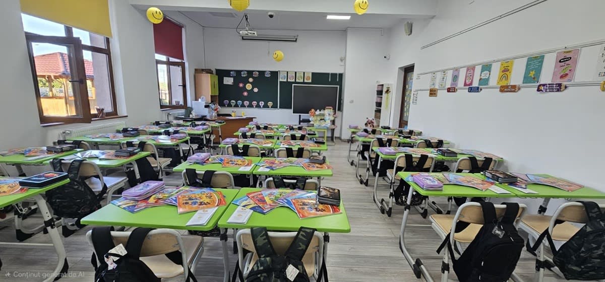 Elevii din Strejnicu încep școala la Centrul Social, primind rechizite
