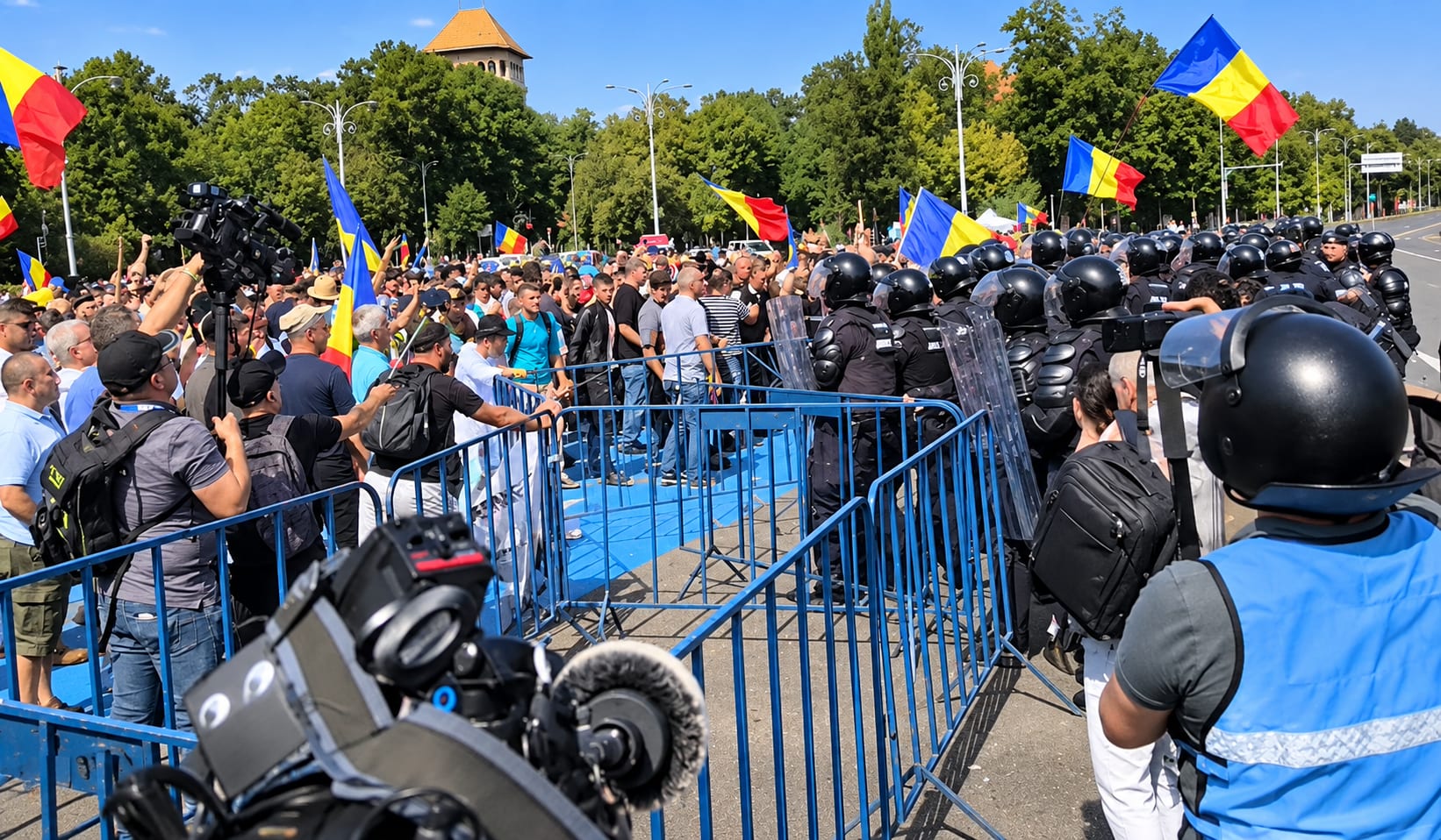 Protestul ciobanilor din Piața Victoriei s-a încheiat cu intervenție a jandarmilor