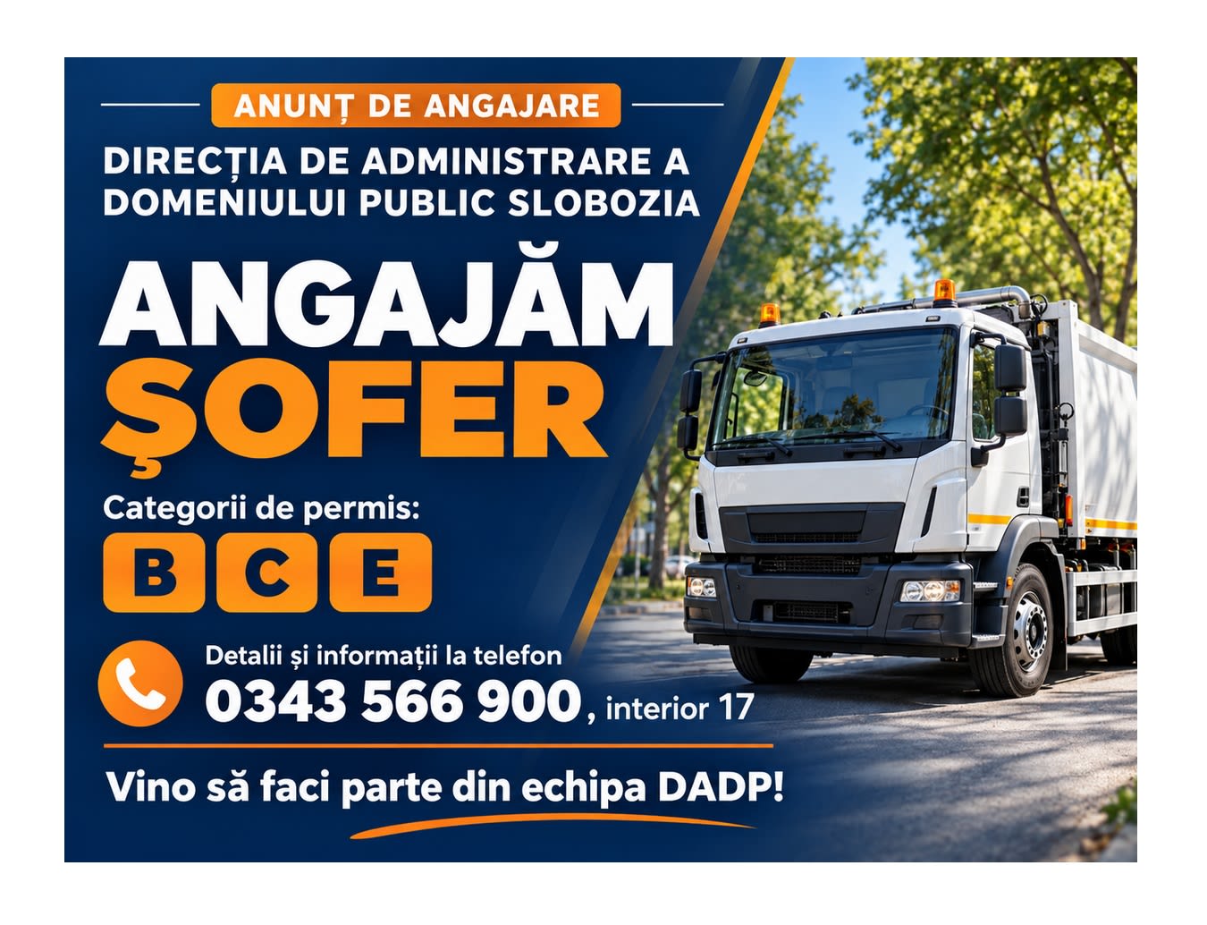 angajare șoferi Slobozia, anunț recrutare angajare șoferi Slobozia, anunț recrutare