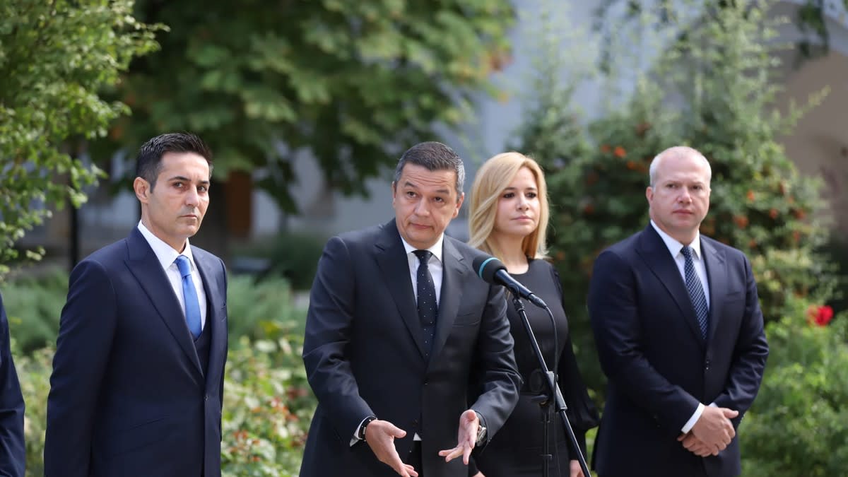 Sorin Grindeanu în timpul declarațiilor despre decizia PSD