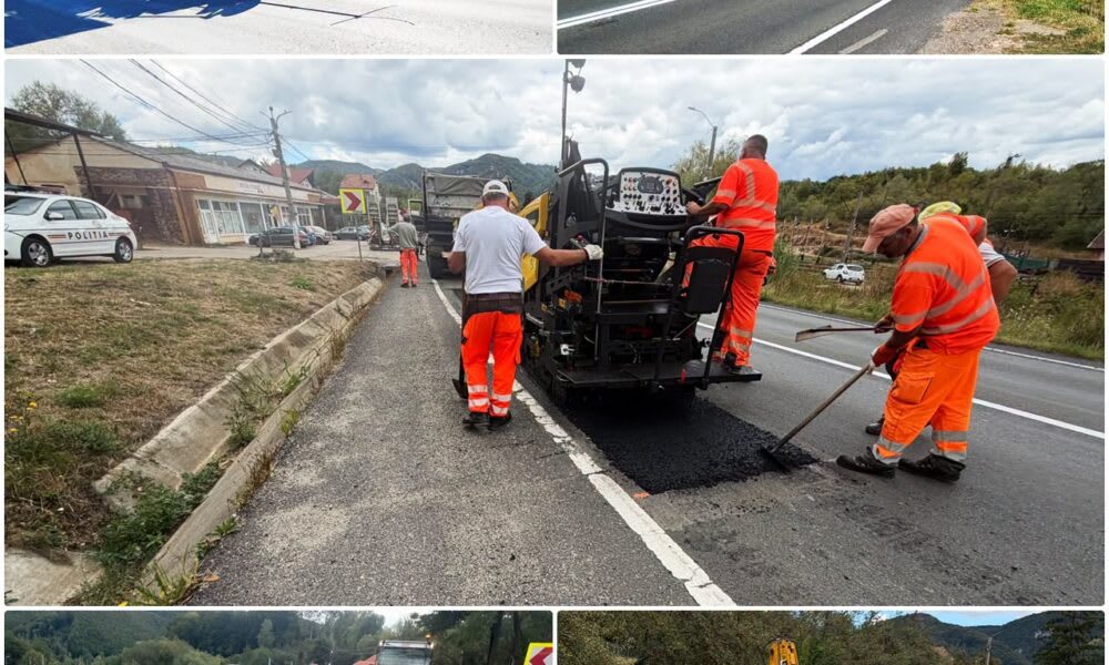DRDP Timișoara intervine pe DN 66 în județul Hunedoara: Lucrări de reparații și marcaje rutiere pentru siguranța traficului