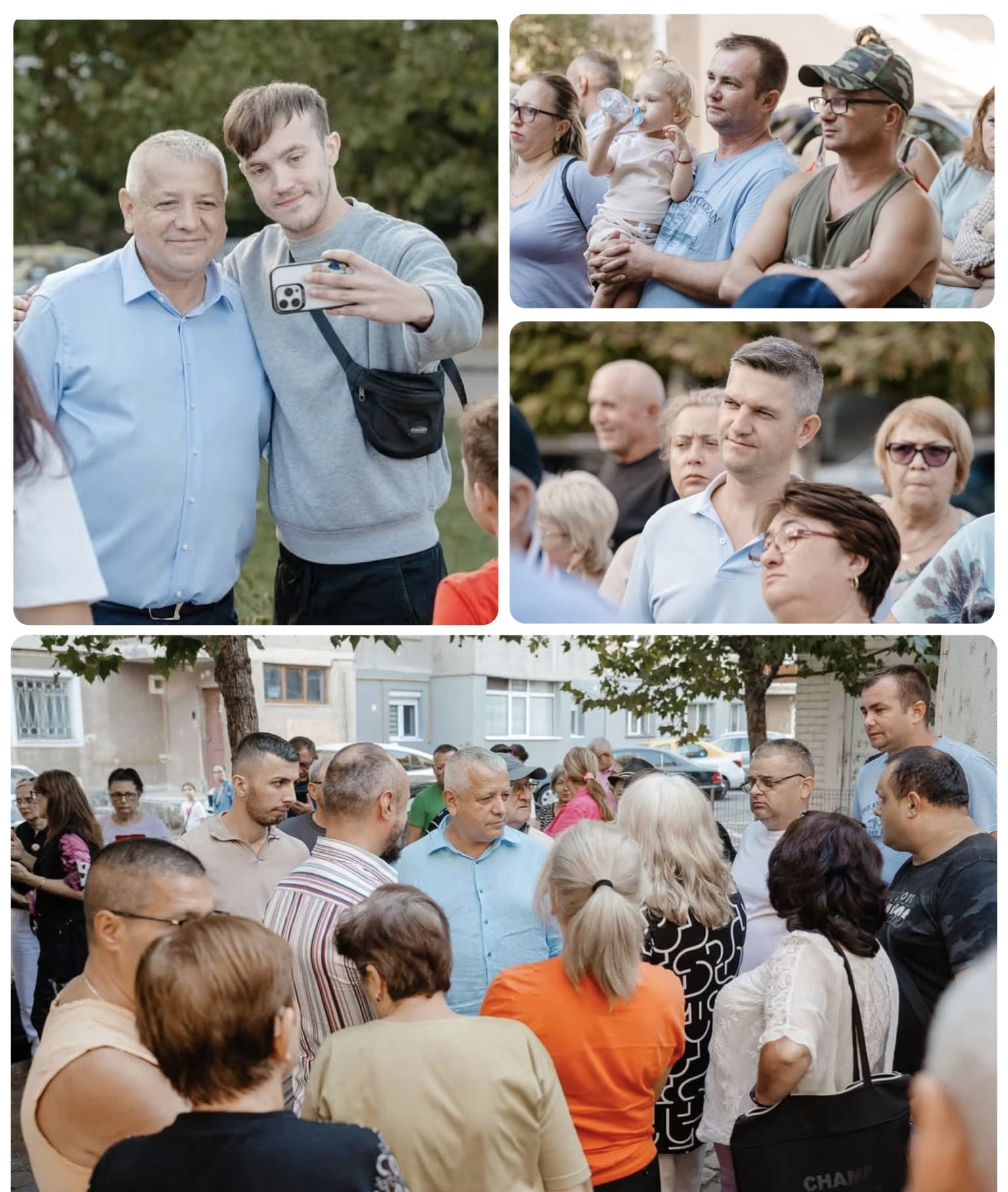 Primar discutând cu cetățeni în stradă Primar discutând cu cetățeni în stradă