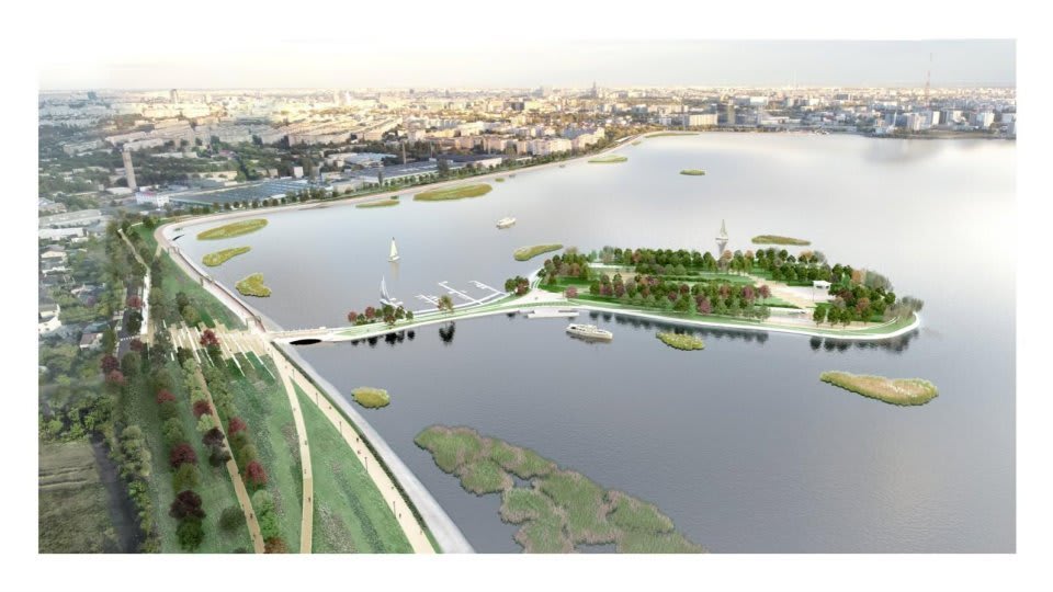 Lucrările de renovare a spațiului de la insula Lacul Morii, finalizate