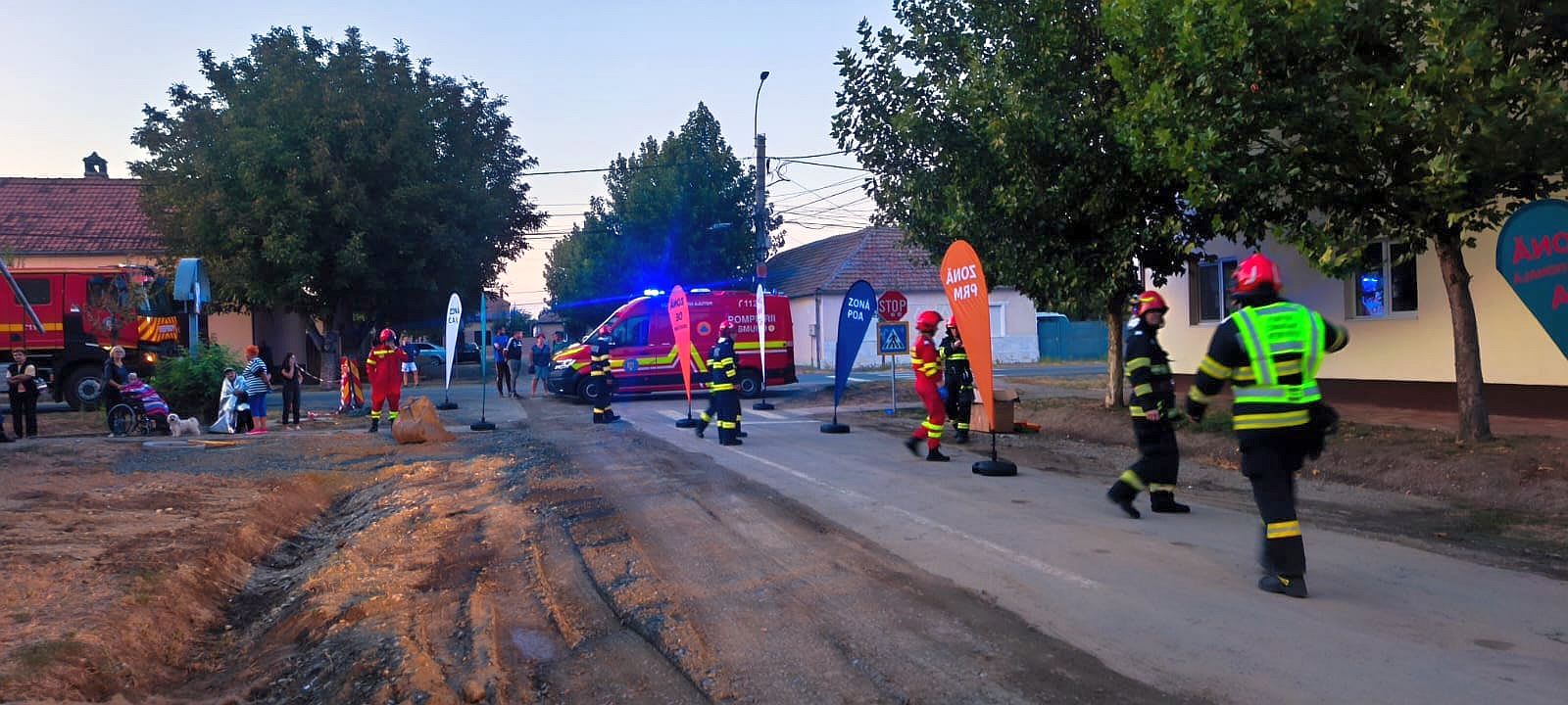intervenție pompieri avarie conductă gaz Sânnicolau Mare intervenție pompieri avarie conductă gaz Sânnicolau Mare
