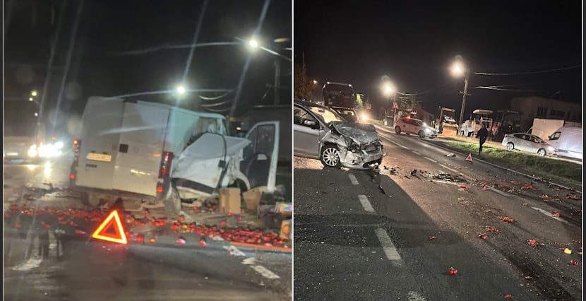 mașini avariate după accident pe DN 64 la Ionești mașini avariate după accident pe DN 64 la Ionești