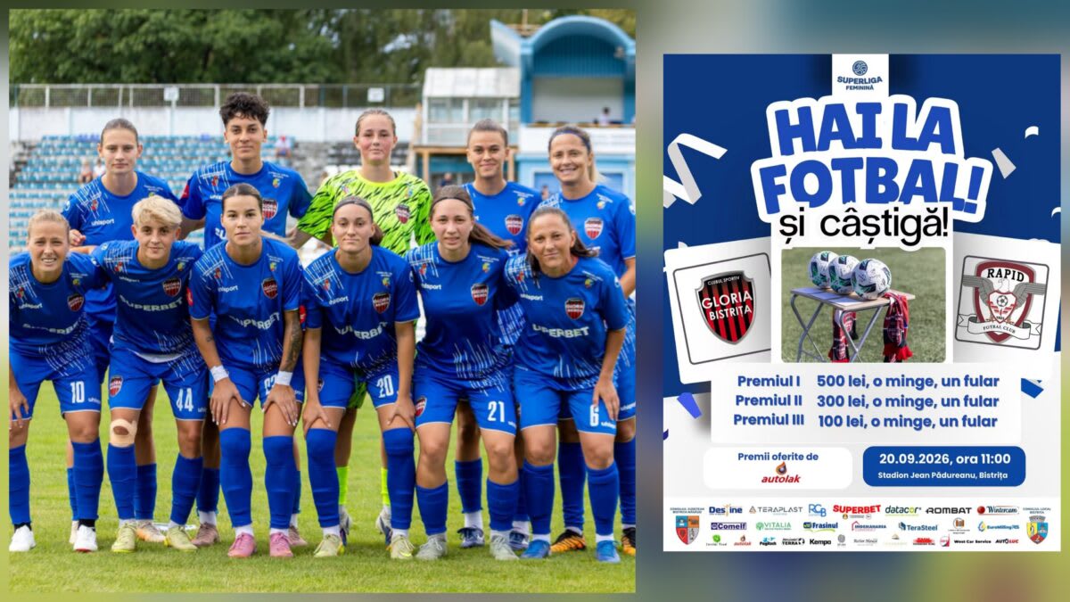 Gloria Bistrița va întâlni Rapid București în Superliga feminină și oferă premii suporterilor