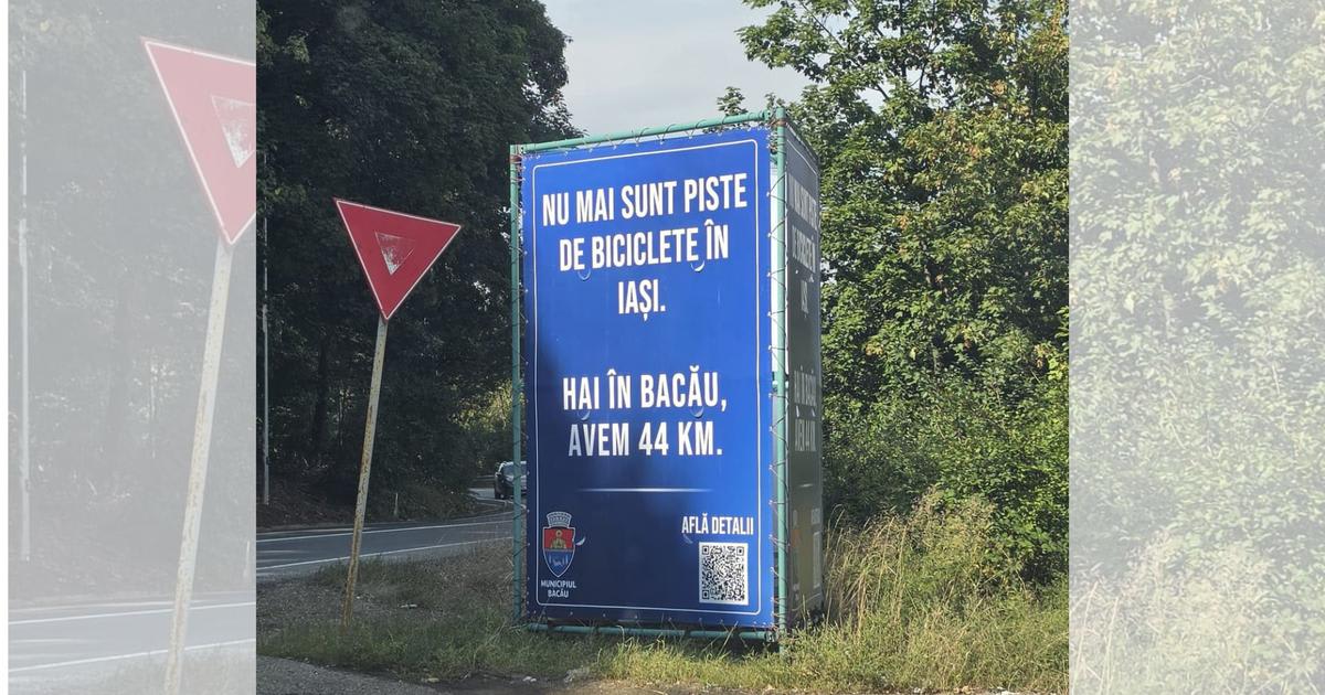 bannere ironice despre pistele de biciclete în Iași bannere ironice despre pistele de biciclete în Iași