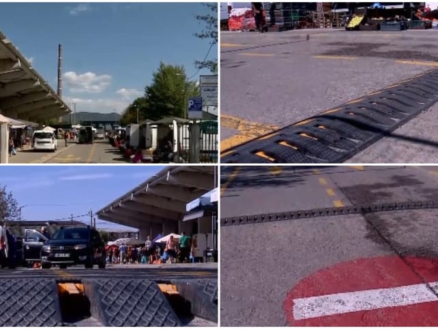 limitator de viteză cu țepi metalici montat ilegal în Baia Mare limitator de viteză cu țepi metalici montat ilegal în Baia Mare