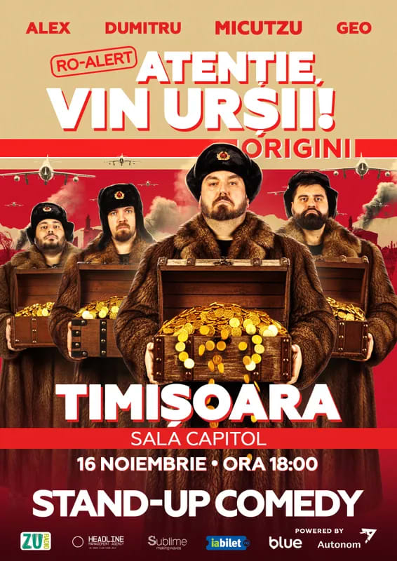Micutzu începe turneul „RO-ALERT – Atenție, vin urșii!”: primele spectacole, în Timișoara, Arad, Oradea și Cluj-Napoca Micutzu începe turneul „RO-ALERT – Atenție, vin urșii!”: primele spectacole, în Timișoara, Arad, Oradea și Cluj-Napoca