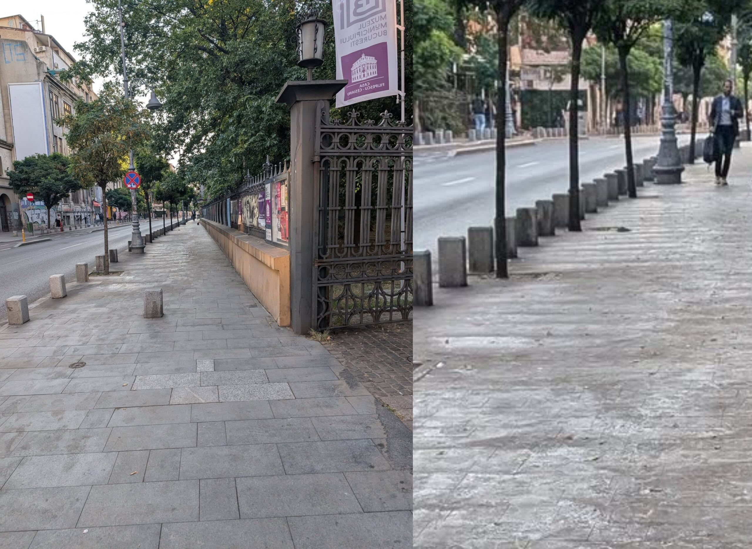 Trotuare murdare și pline de năclăială pe Calea Victoriei Trotuare murdare și pline de năclăială pe Calea Victoriei