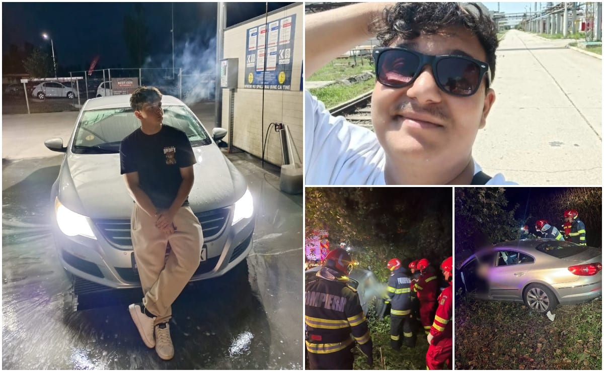mașină avariată în accident rutier, șosea din Prahova mașină avariată în accident rutier, șosea din Prahova