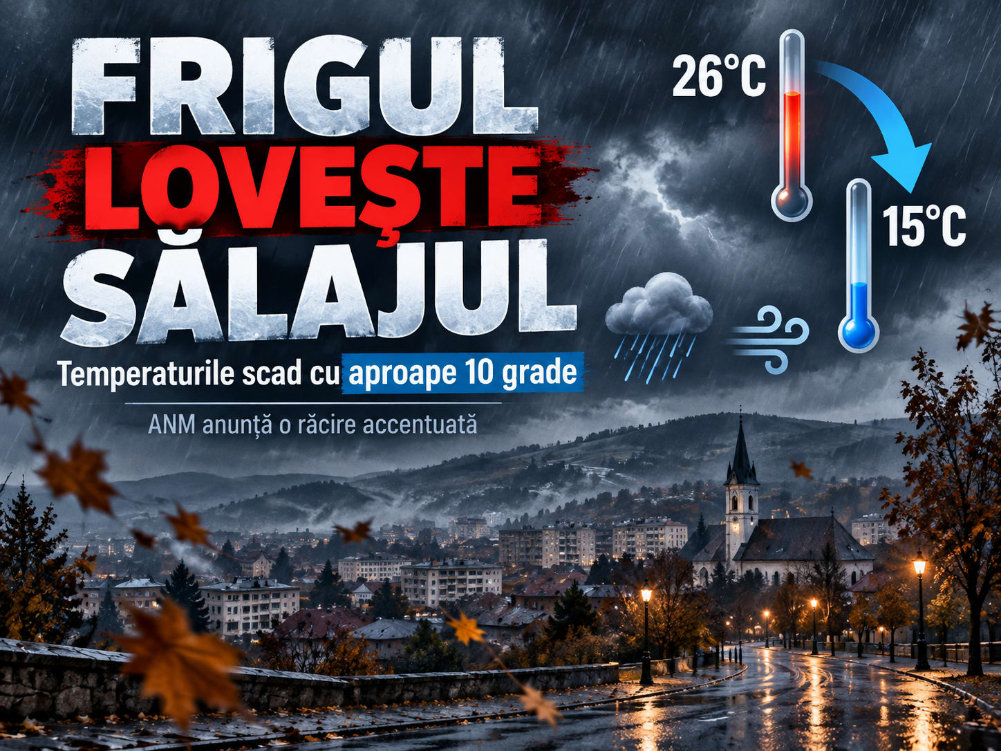 schimbare de vreme în Sălaj, temperaturi scăzute, ploi schimbare de vreme în Sălaj, temperaturi scăzute, ploi