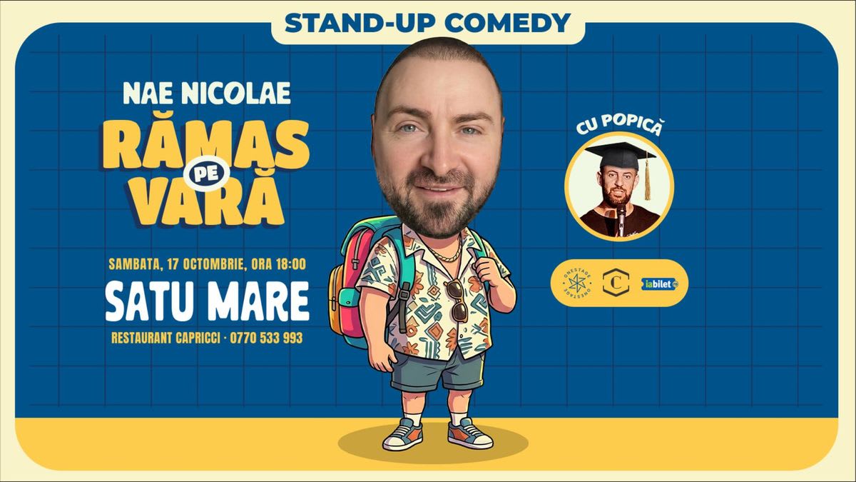Nae Nicolae pe scenă la un spectacol de stand-up Nae Nicolae pe scenă la un spectacol de stand-up