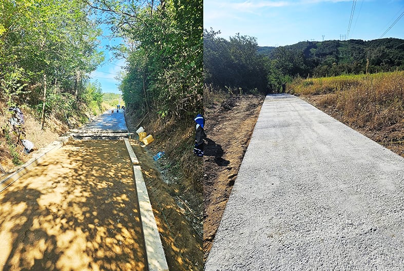 Lucrări de betonare pe strada Vârtop din satul Ionicești Lucrări de betonare pe strada Vârtop din satul Ionicești