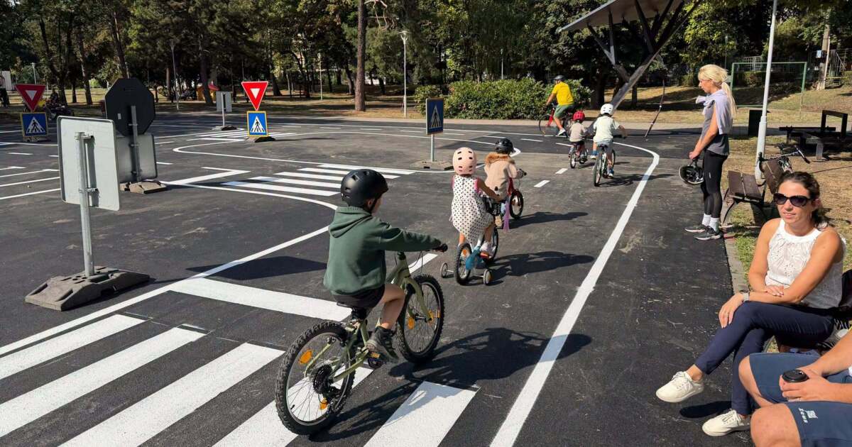 copii învățând să meargă pe bicicletă în parc