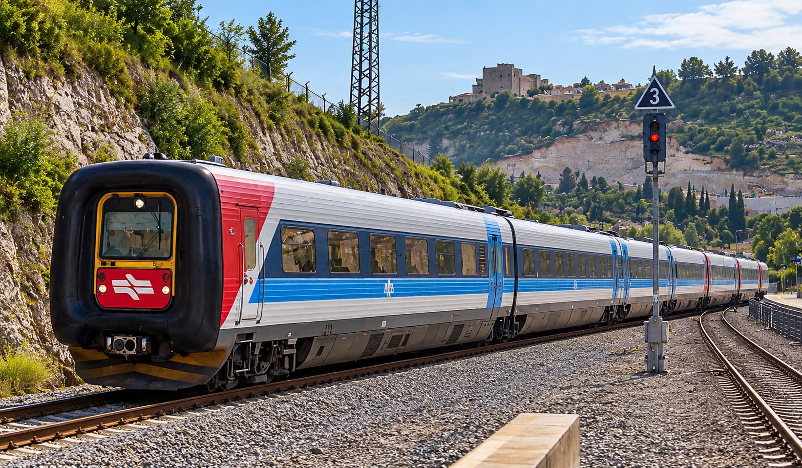 tren Intercity pe șine, pe traseul Iași-București tren Intercity pe șine, pe traseul Iași-București