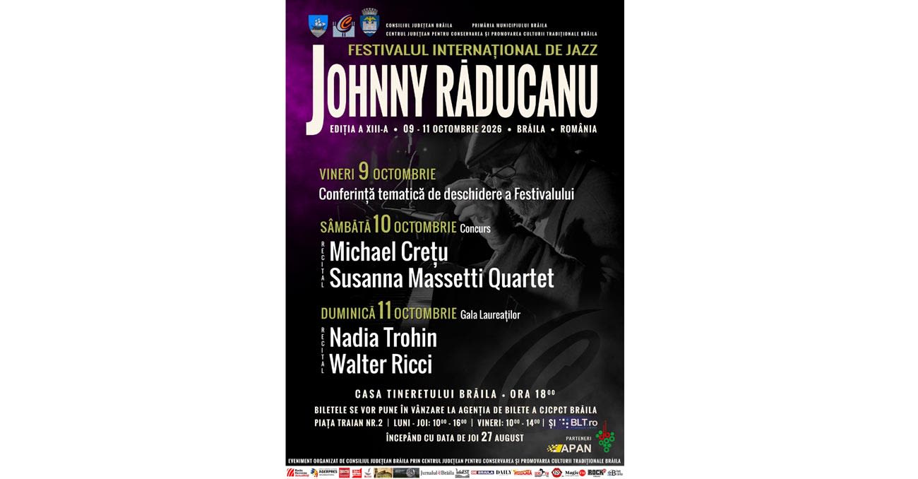 Festivalul Internațional de Jazz «Johnny Răducanu» aduce premii de peste 13.000 de euro în Brăila