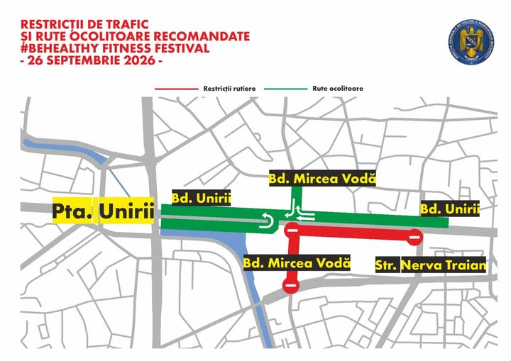 Restricții de trafic pe Râul Dâmbovița pentru evenimentul «Cursa de rățuște» din 27 septembrie