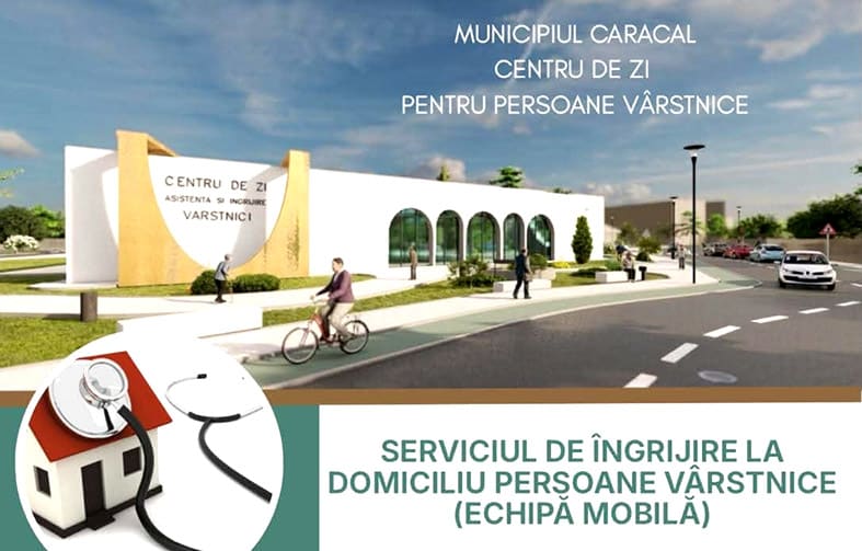 Caracal oferă servicii de îngrijire la domiciliu pentru seniori prin echipa mobilă a Centrului de Zi