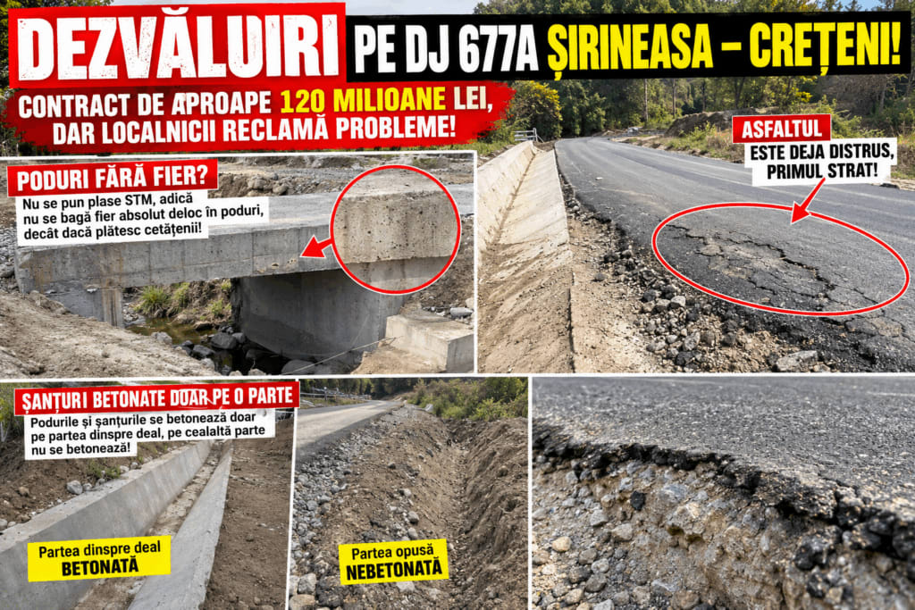 Lucrări de modernizare drum în Vâlcea, muncitori, utilaje Lucrări de modernizare drum în Vâlcea, muncitori, utilaje