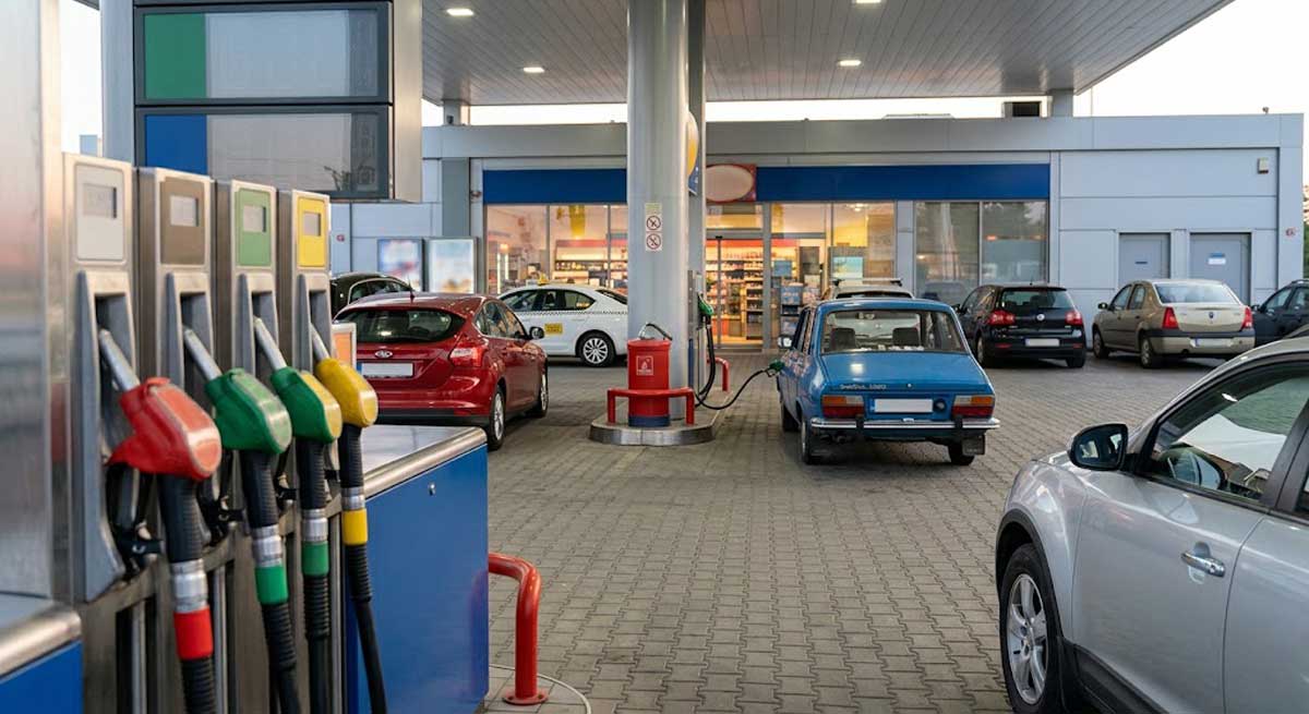 pompa de alimentare cu carburant și indicatori de prețuri