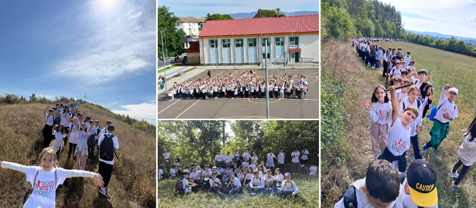 Peste 300 de elevi din Onești au urcat Dealul Perchiu în cadrul Săptămânii Europene a Sportului