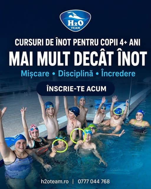 H2O Team Târgu Mureș ajută copiii să descopere bucuria înotului