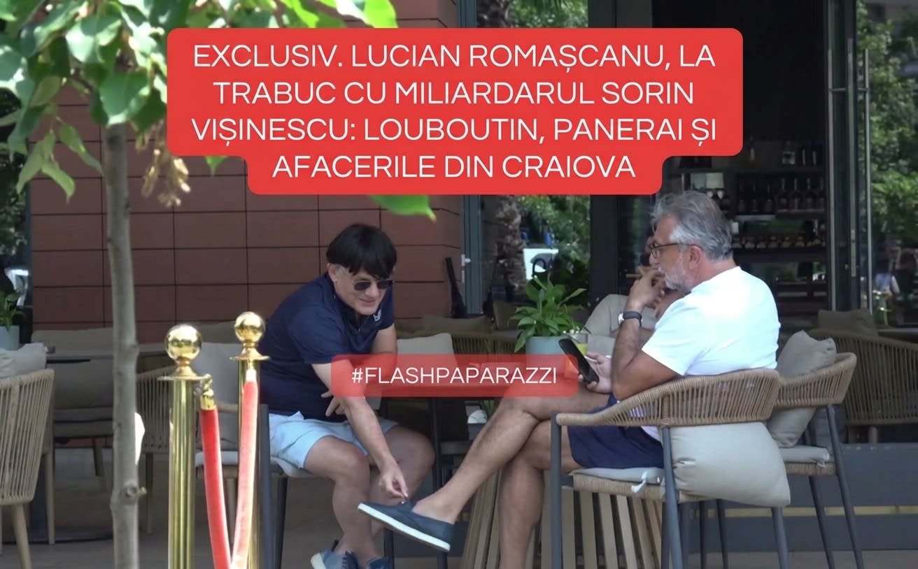 Lucian Romașcanu la terasă cu accesorii de lux și controversatul om de afaceri Sorin Vișinescu Lucian Romașcanu la terasă cu accesorii de lux și controversatul om de afaceri Sorin Vișinescu