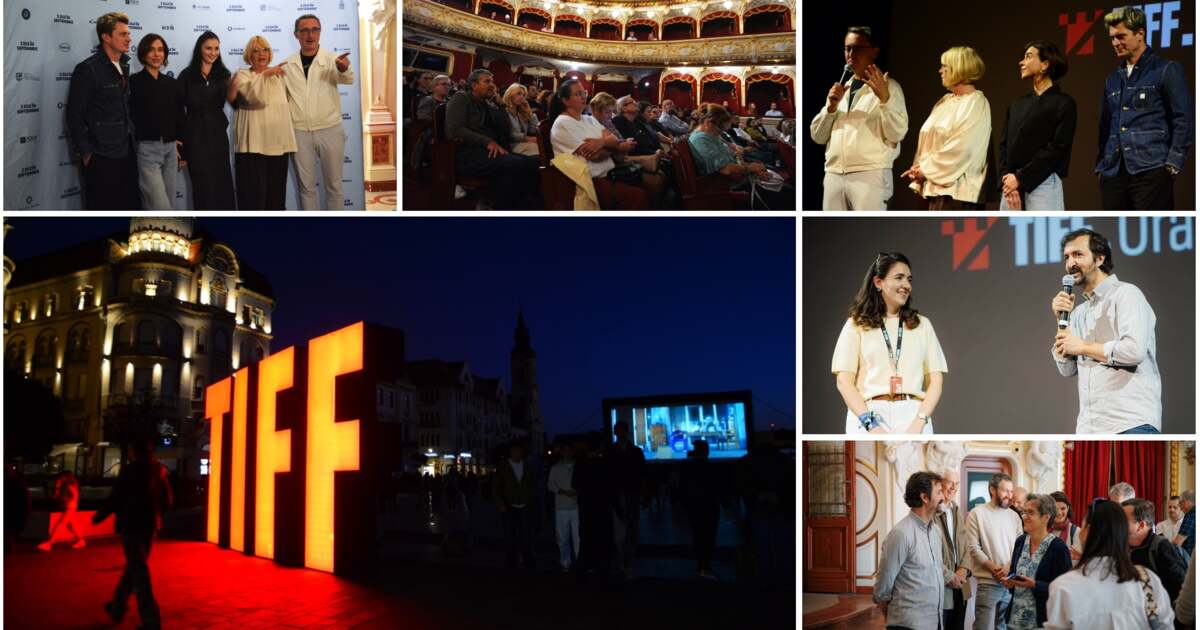 proiecție film TIFF Oradea 2026, regizori și actori pe scenă proiecție film TIFF Oradea 2026, regizori și actori pe scenă