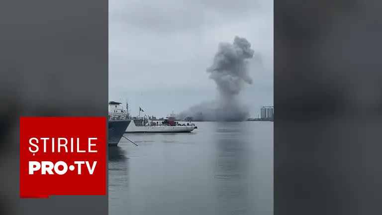 dronă militară în portul Constanța, explozie și nave dronă militară în portul Constanța, explozie și nave