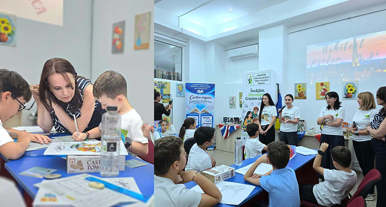 copii participând la atelier de arhitectură la biblioteca copii participând la atelier de arhitectură la biblioteca