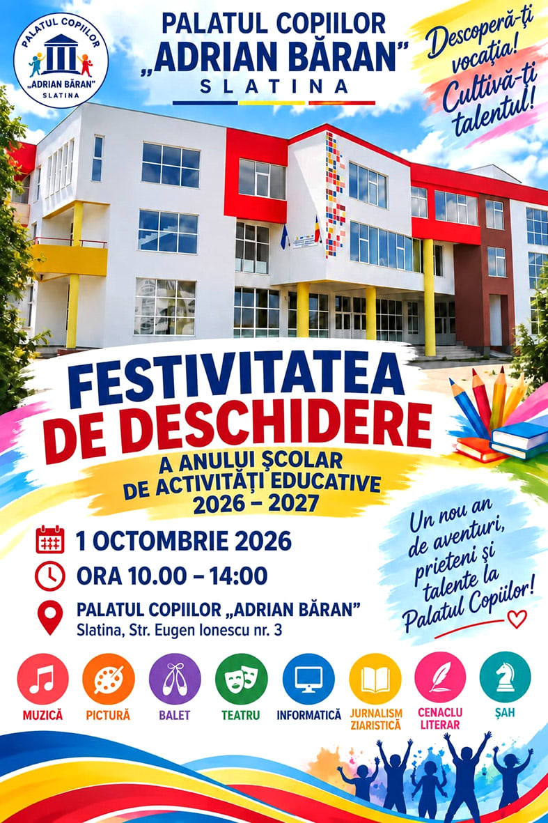 copii participând la activități educaționale la Palatul Copiilor Slatina