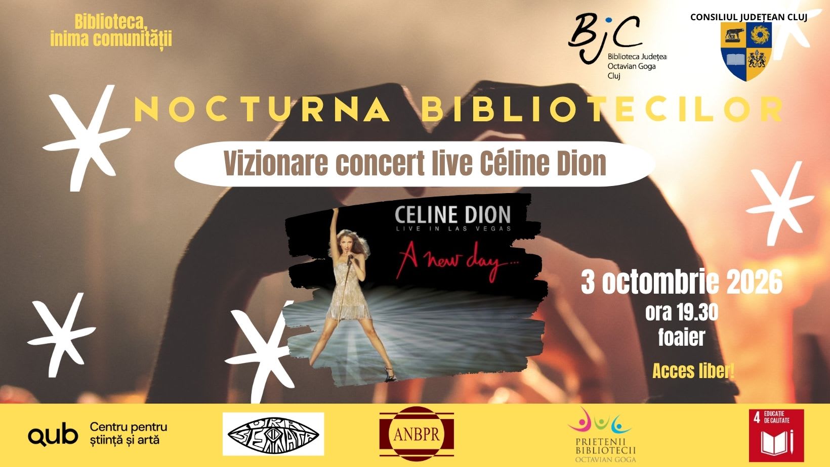 proiecție concert Céline Dion la biblioteca Cluj proiecție concert Céline Dion la biblioteca Cluj