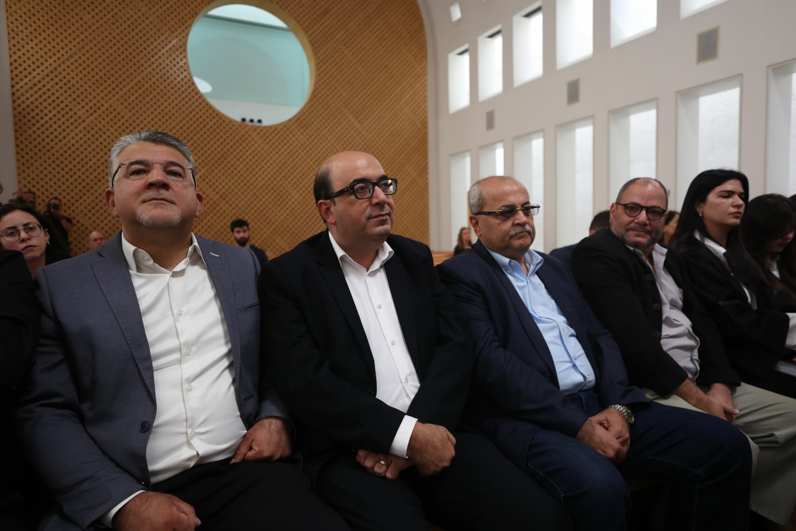 Sami Abu Shehadeh în timpul unei declarații politice