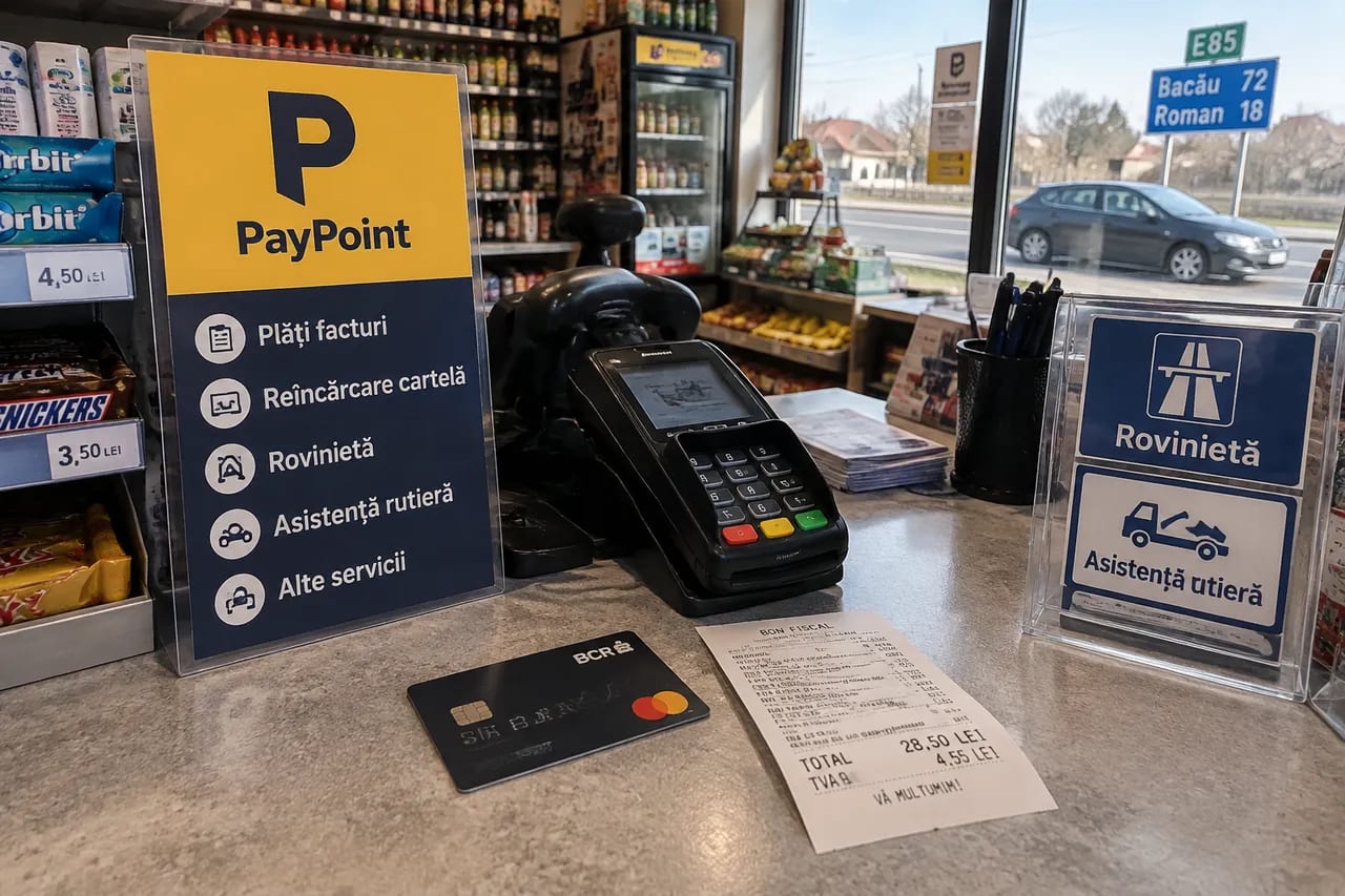 terminal PayPoint și servicii pentru șoferi