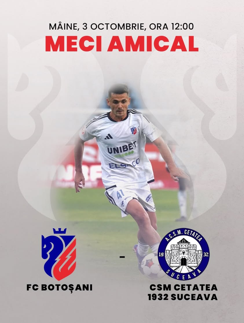 FC Botoșani a disputat un meci amical cu CSM Cetatea 1932 Suceava ieri, pe stadionul municipal
