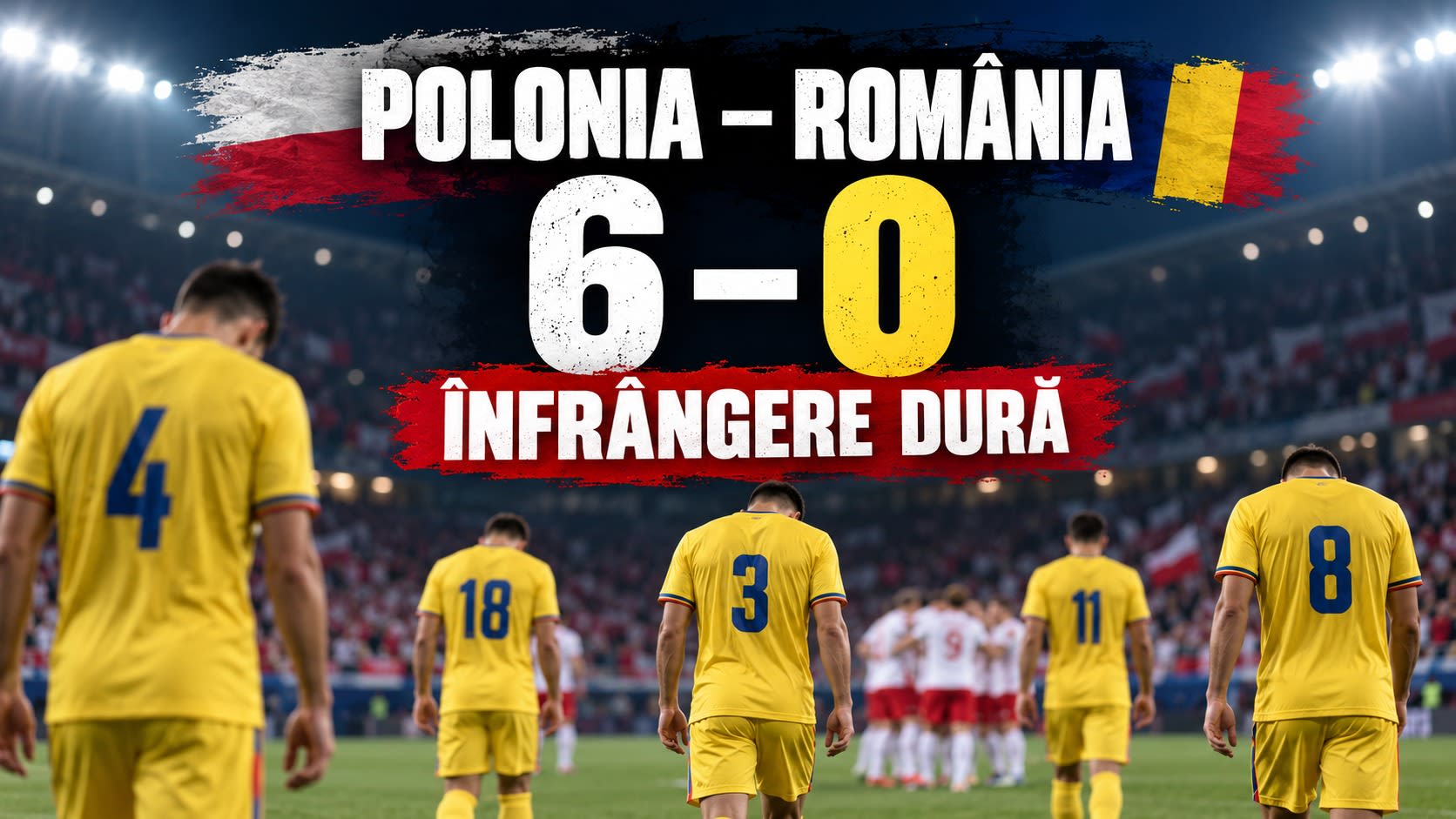 Naționala României a fost învinsă cu 6-0 de Polonia la Varșovia