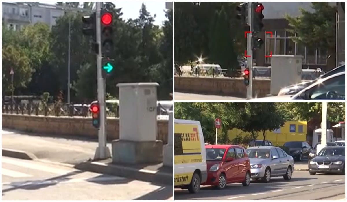 intersecție rutieră cu semafor și semne de circulație intersecție rutieră cu semafor și semne de circulație