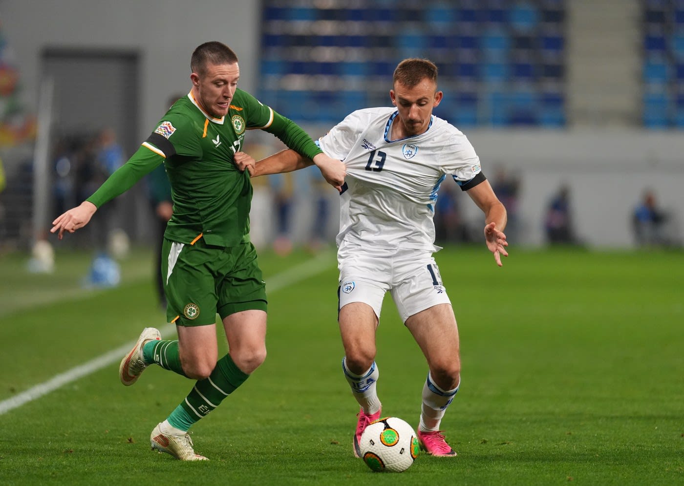 Nikita Stoinov în meciul Irlanda - Israel, în teren