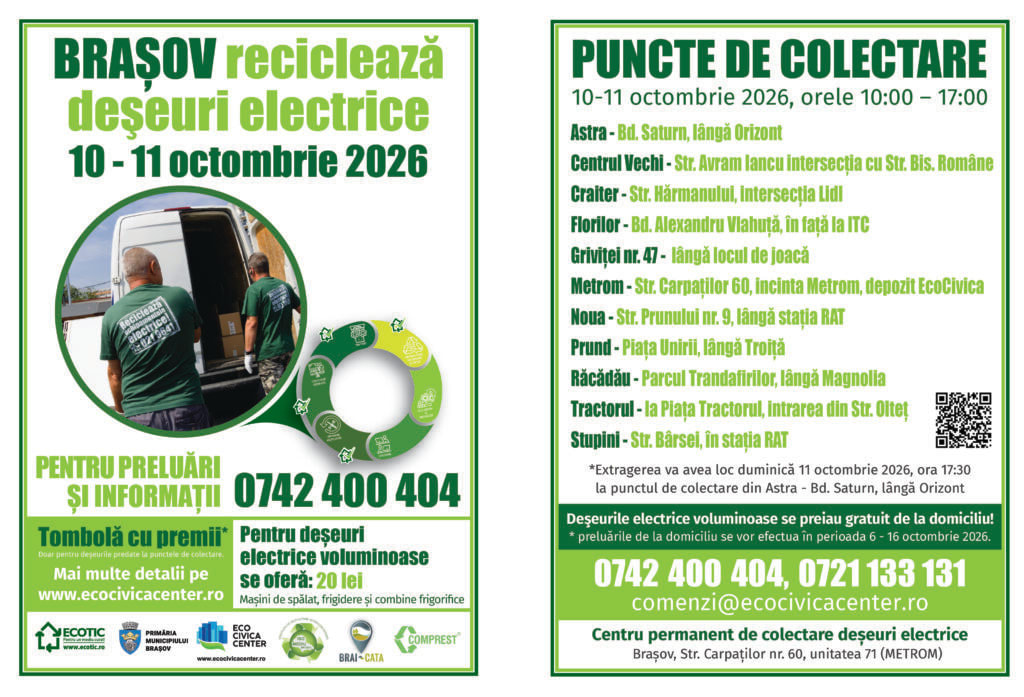 Campanie de colectare a deșeurilor electrice la Brașov cu preluare gratuită și tombolă