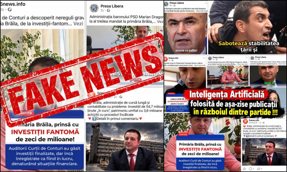 Primarul din Brăila combate campaniile de dezinformare generate de site-uri fantomă susținute de AI