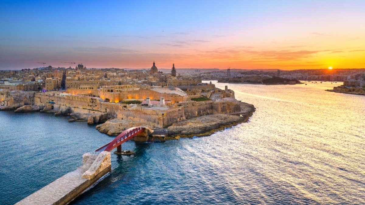 Vedere panoramică a orașului Valletta, Malta Vedere panoramică a orașului Valletta, Malta