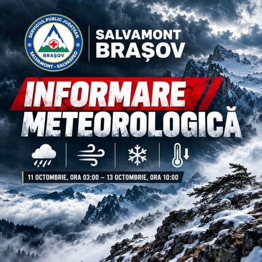 Salvamont Brașov recomandă prudență turiștilor în weekend