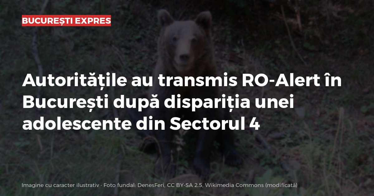 Autoritățile au transmis RO-Alert în București după dispariția unei adolescente din Sectorul 4