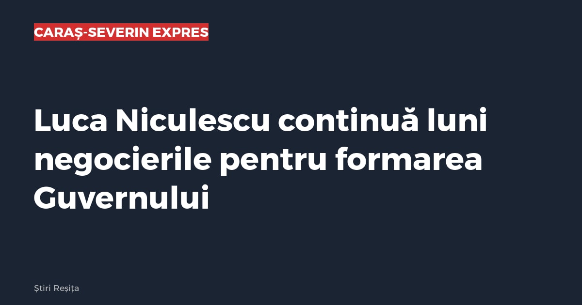 Luca Niculescu continuă luni negocierile pentru formarea Guvernului