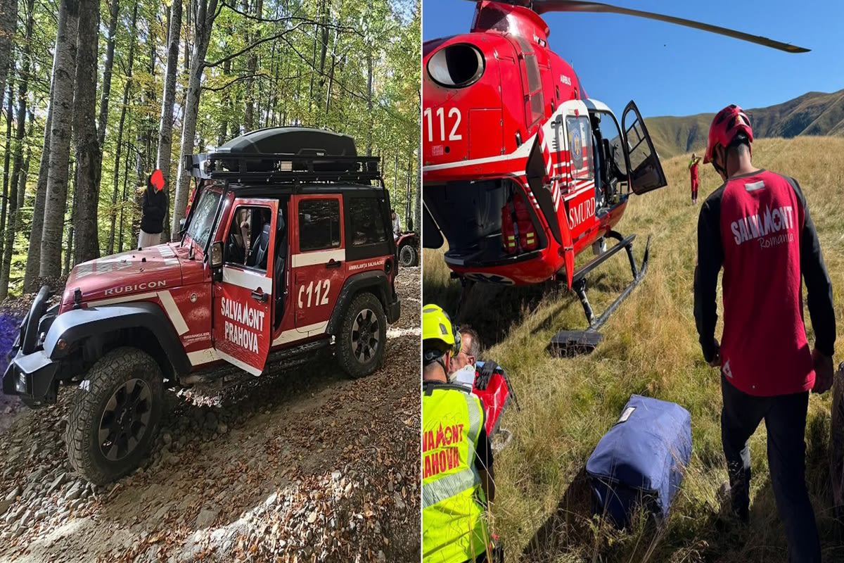 Trei persoane rănite în accidente montane în Prahova, un motociclist preluat de elicopterul SMURD