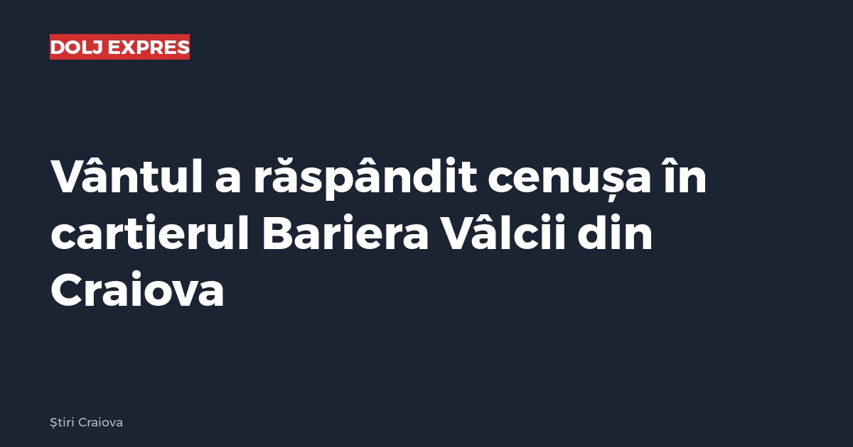 Vântul a răspândit cenușa în cartierul Bariera Vâlcii din Craiova
