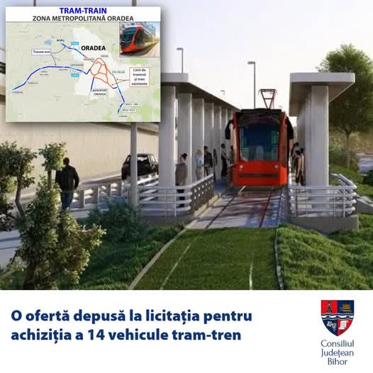 Consiliul Județean Bihor a primit o singură ofertă pentru licitația tram-trenurilor