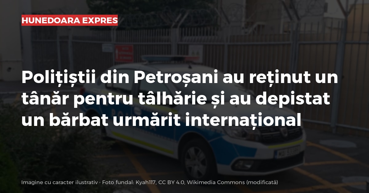 Polițiștii din Petroșani au reținut un tânăr pentru tâlhărie și au depistat un bărbat urmărit internațional