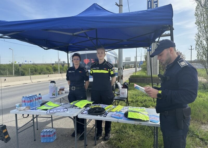 Polițiști rutieri în acțiune